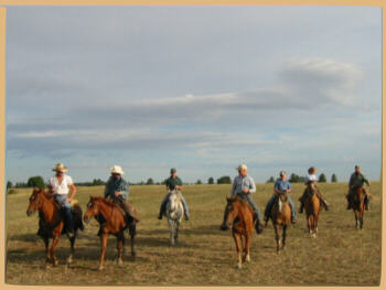 Nach einem Cattle Drive: Nick und die Busenitz-Family auf dem Weg zurck zur Ranch